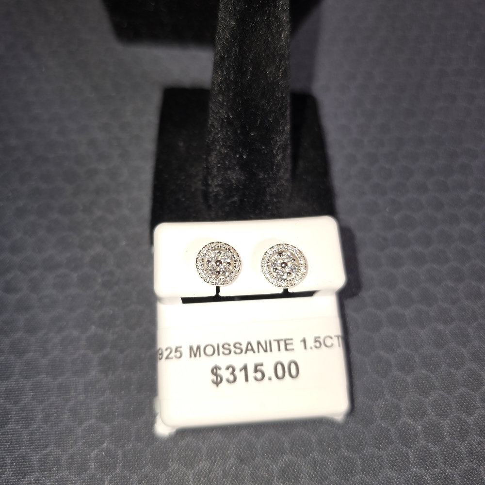 925 Silver 1.5ct Moissanite Stud Earrings